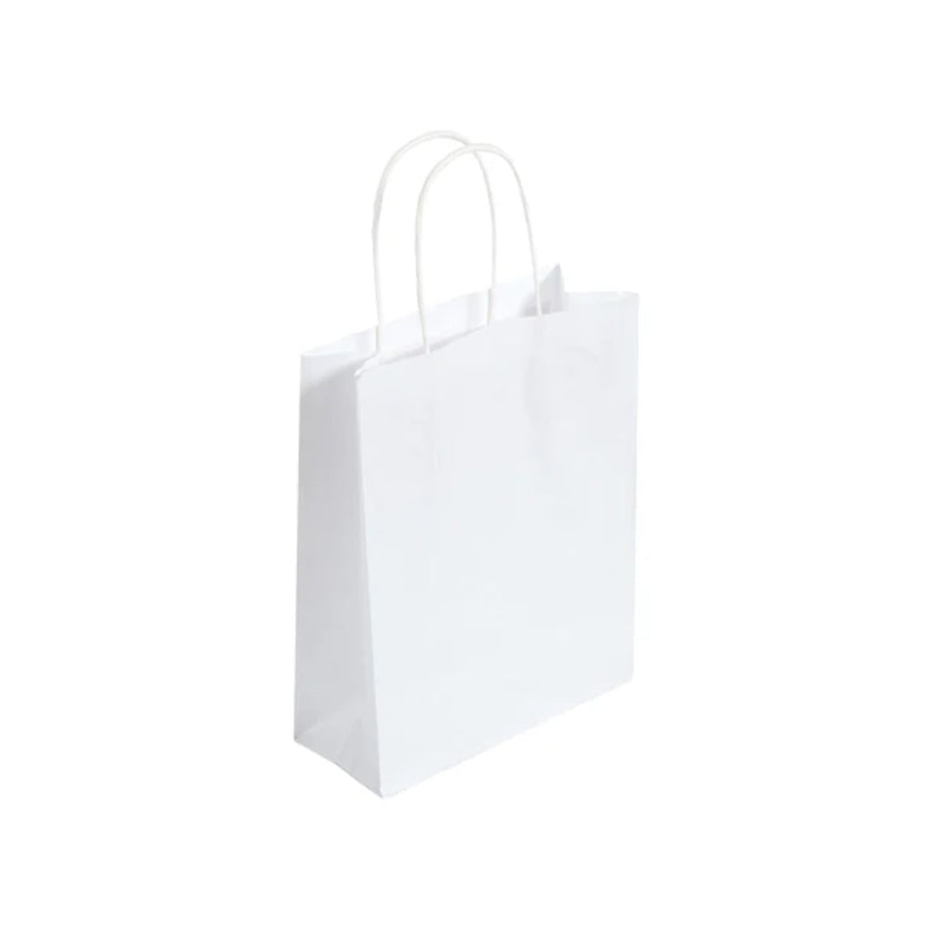 Small White Twist Handle Bag (19x8x21cm)
