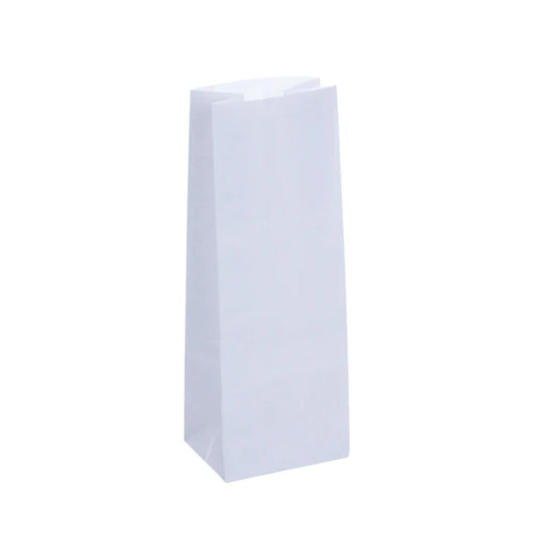 White Kraft Block Bottom Bags (108x55x215mm)