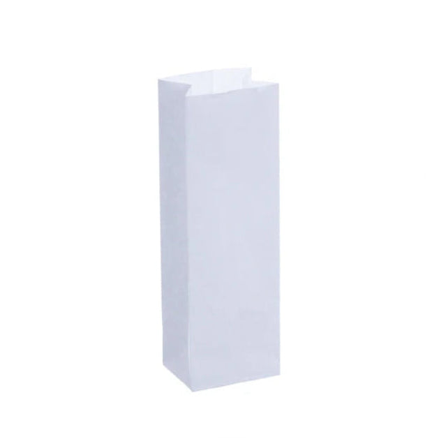 White Kraft Block Bottom Bags (75x45x229mm)