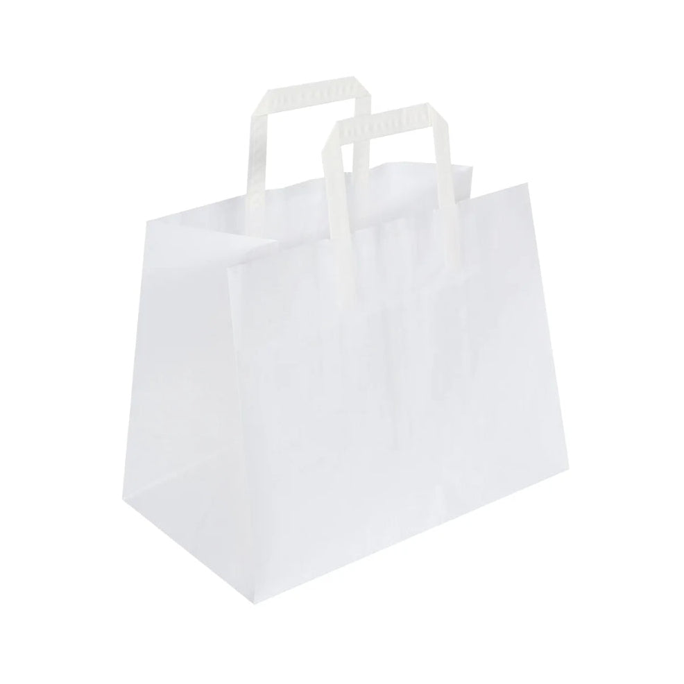 White Patisserie Flat Handle Takeaway Bags (317x183x245mm)