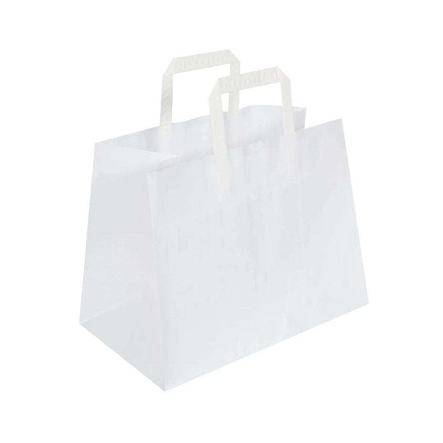 White Patisserie Flat Handle Takeaway Bags (317x183x245mm)