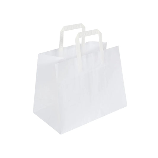 White Patisserie Flat Handle Takeaway Bags (317x183x245mm)