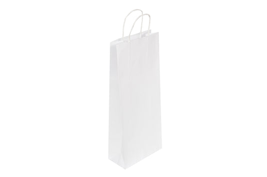 White Ribbed Wine Bag (16x8x38cm)