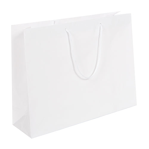 White Glossy Rope Handle Bag (42x12x32cm) – Big Brown Carrier Bag