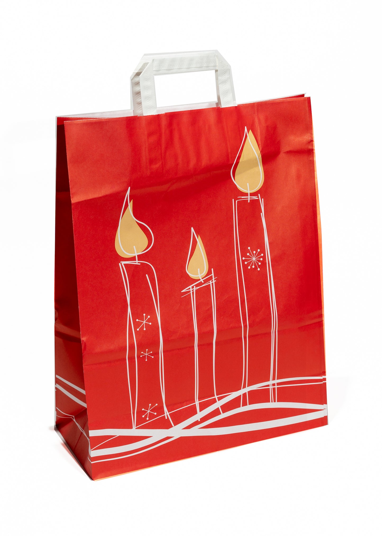 Red Christmas Candle Tape Handle Bags 32x14x42cm