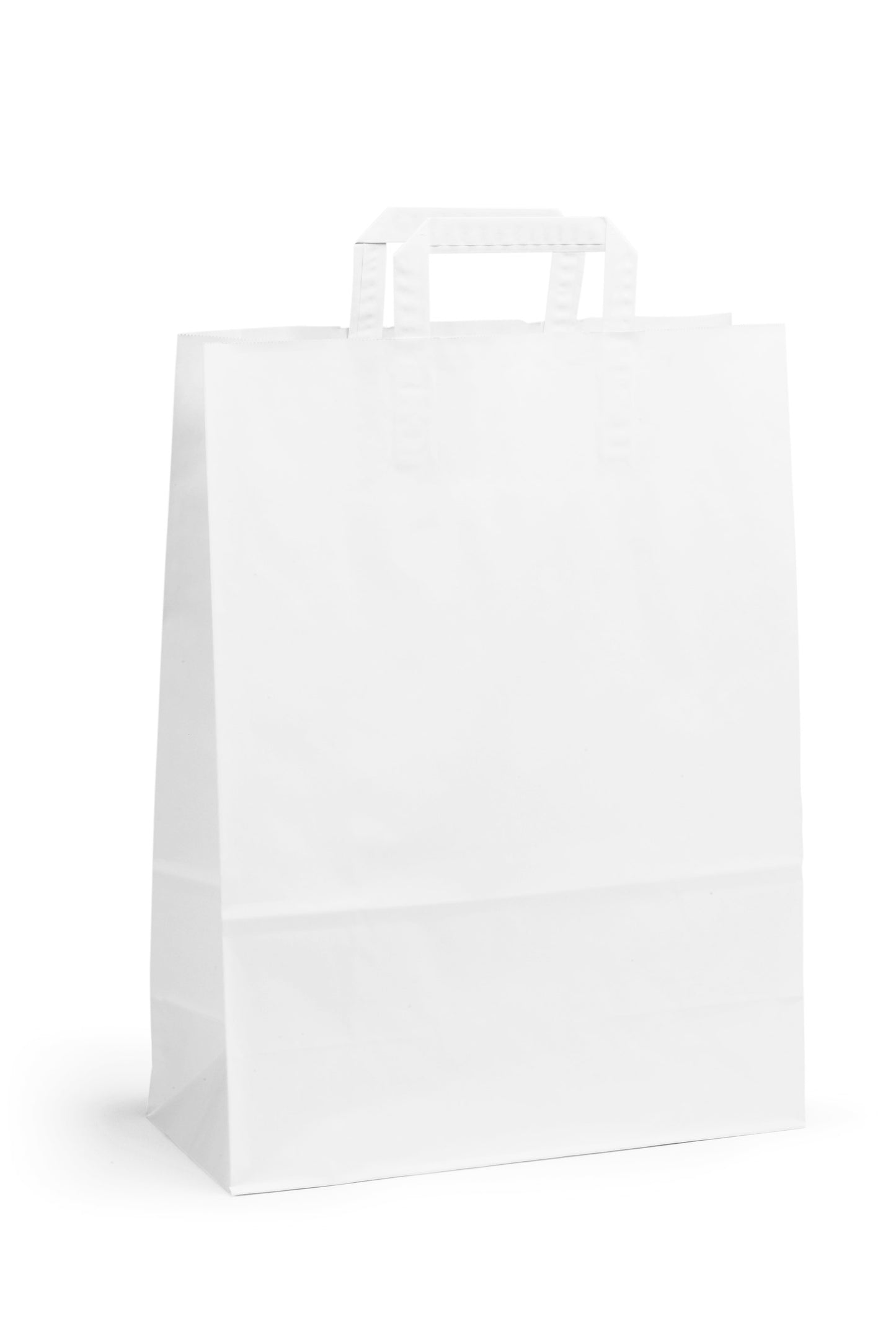 Extra Large White Kraft Takeaway Carrier w/ Internal Paper Tape Handles (32x14x42cm)