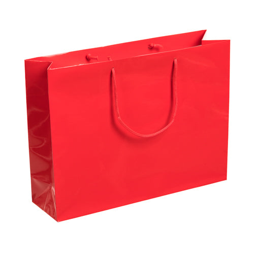 Red Gloss Rope Handle Bag 42x12x32cm