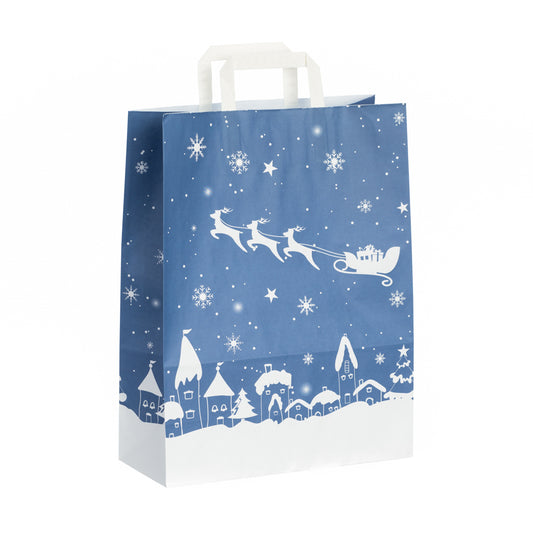 BELLE VOUS 24 Pack Bags - 25 x 20 x 11cm Assorted Christmas Theme Printed  Goody Treat Bags with Handles - Medium Size Xmas Gift Bags, Presents and  Party Favours : Amazon.co.uk:
