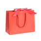 Coral Red Landscape Paper Recycled Carrier Bag with Ribbon 200x80x160mm