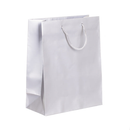 Large Silver Carrier Bags 22x10x27cm