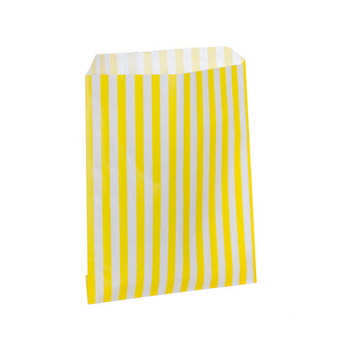 Yellow Candy Stripe Counter Bags 18x23cm