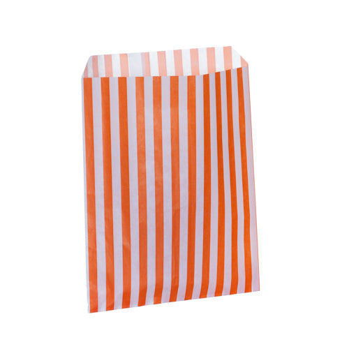 Orange Candy Stripe Counter Bags 18x23cm 