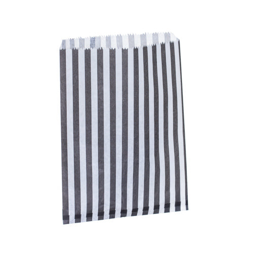 Black Candy Stripe Counter Bags 18x23cm