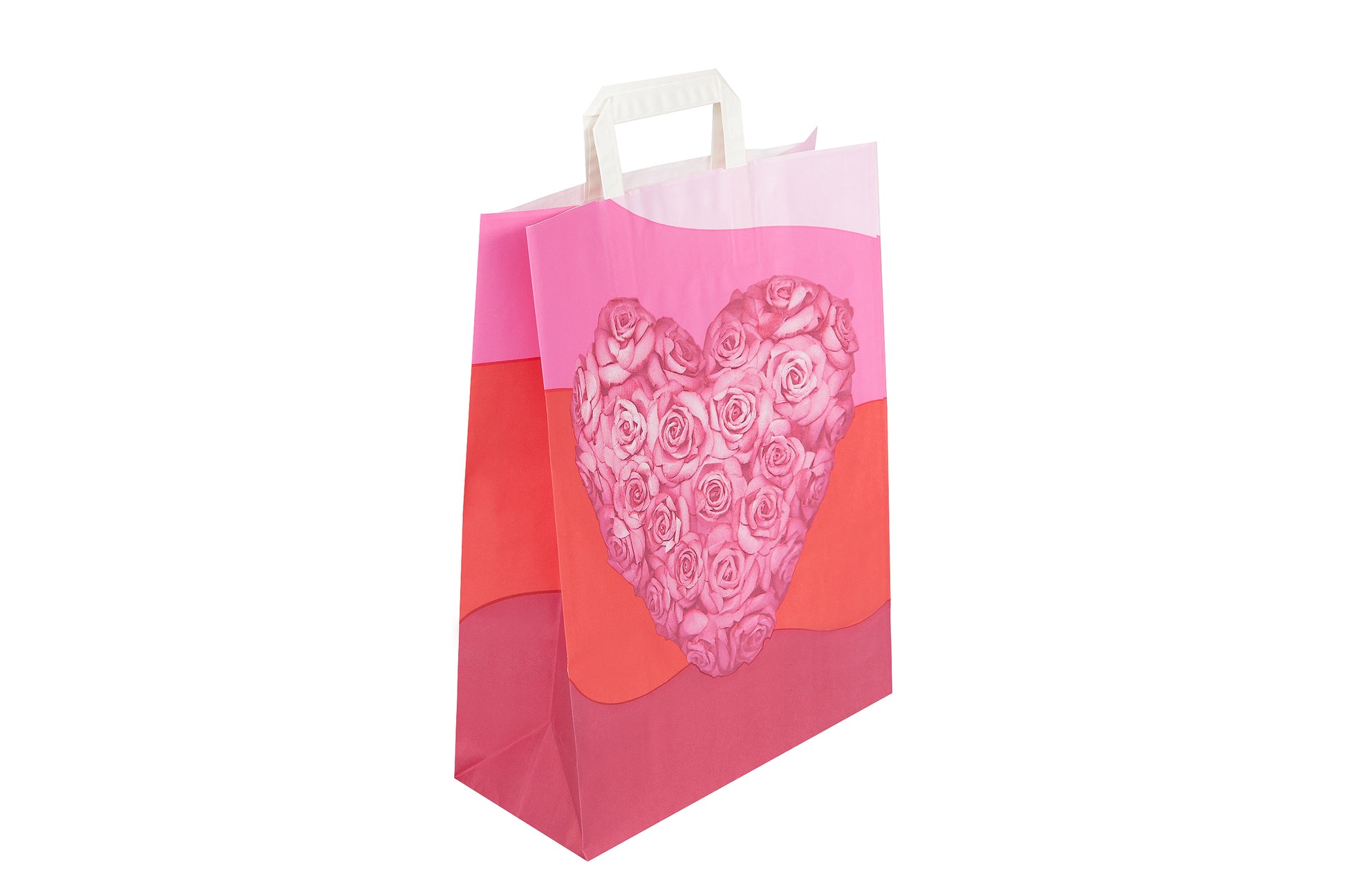 Large Heart & Roses Carrier Bags (32x14x42cm) – Big Brown Carrier Bag