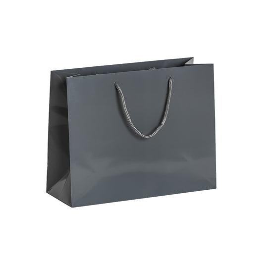 Grey Gloss Rope Handle Bag 32x12x25cm