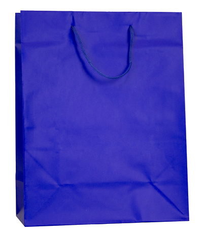 Large Blue Matt Laminated Carrier Bag 22x10x27cm