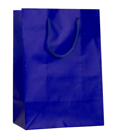 Medium Blue Matt Laminated Carrier Bag 18x10x23cm