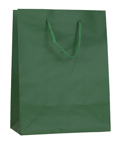 Medium Green Matt Laminated Carrier Bag 18x10x23cm