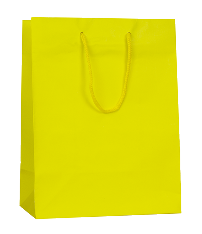 Medium Yellow Matt Laminated Carrier Bag 18x10x23cm