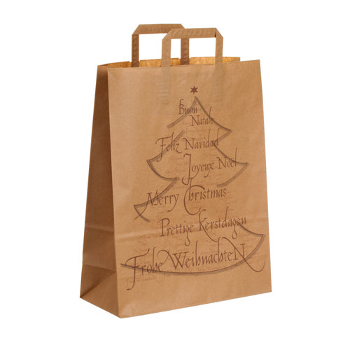 Kraft Christmas Tree Paper Bag 32x14x42cm