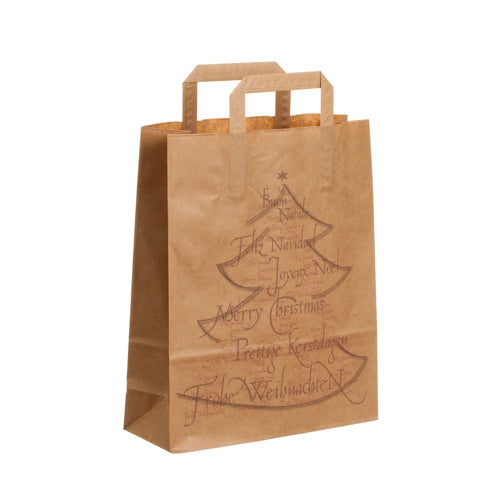 Kraft Christmas Tree Paper Bag 26x10x33cm