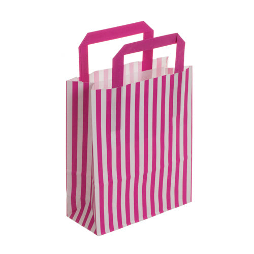 Small Hot Pink Stripe Carrier 18x8x22cm
