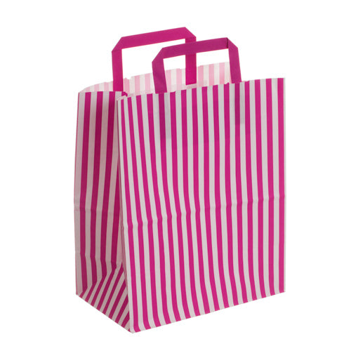 Large Hot Pink Stripe Carrier 25x14x30cm