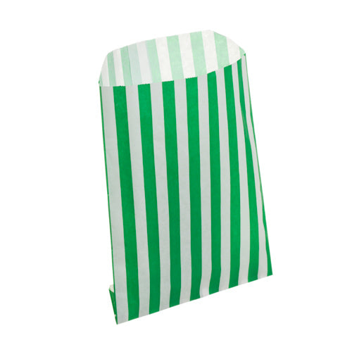 Green Candy Stripe Counter Bags 13x18cm 