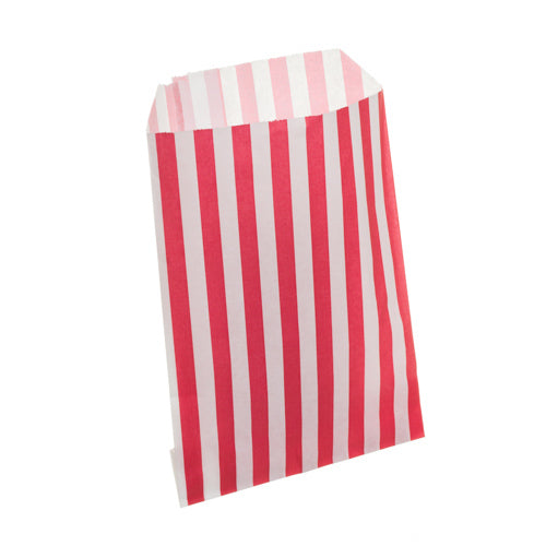 Red Candy Stripe Counter Bags 13x18cm 