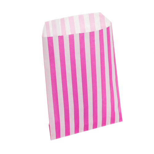 Pink Candy Stripe Counter Bags 13x18cm