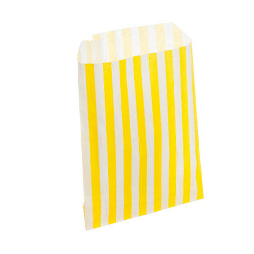 Yellow Candy Stripe Counter Bags 13x18cm 