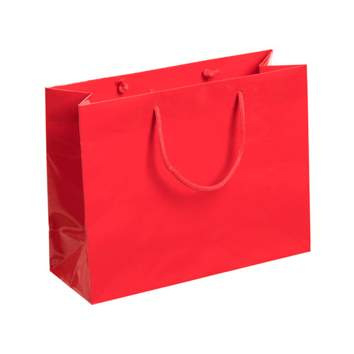 Red Gloss Rope Handle Carrier Bag 32x12x25cm